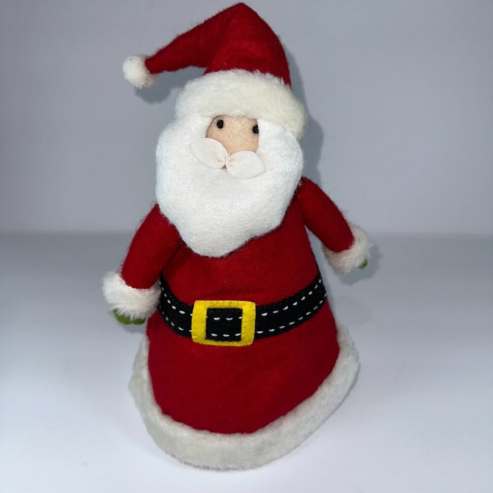 Pottery Barn Felted Santa Tree Topper Christmas Holiday 12" Classic‎ Whimsical